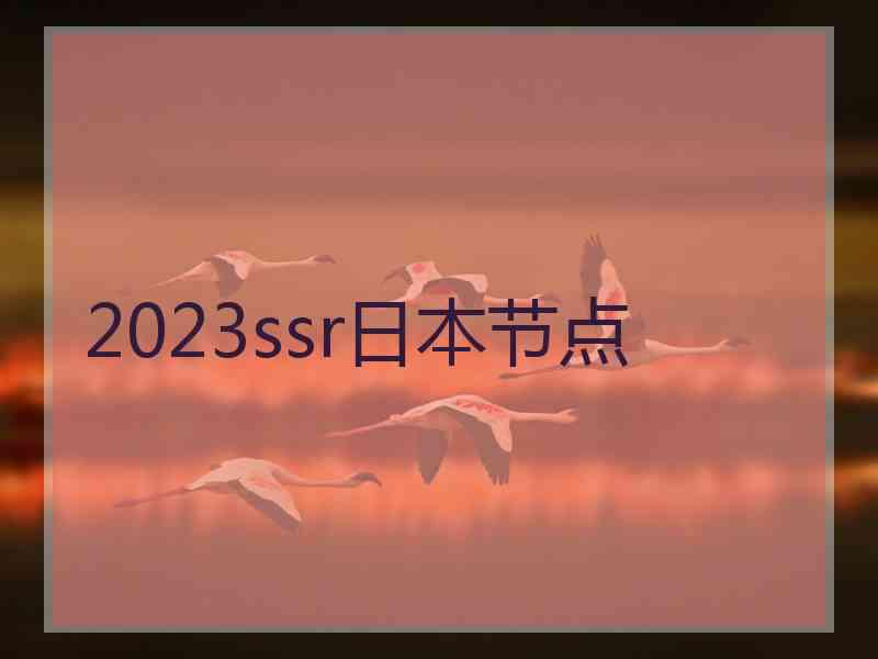 2023ssr日本节点