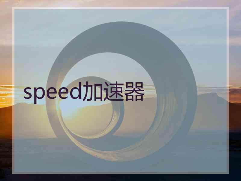 speed加速器
