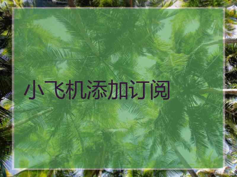 小飞机添加订阅