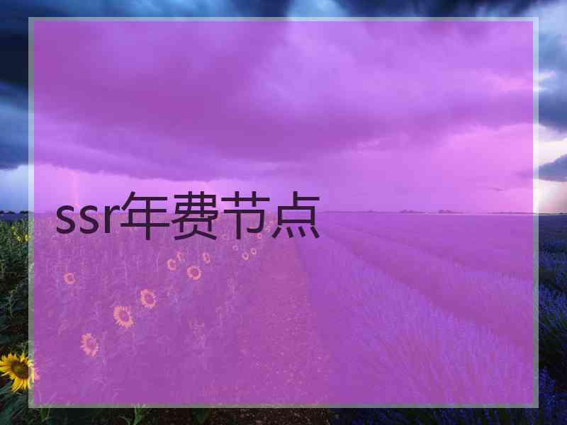 ssr年费节点