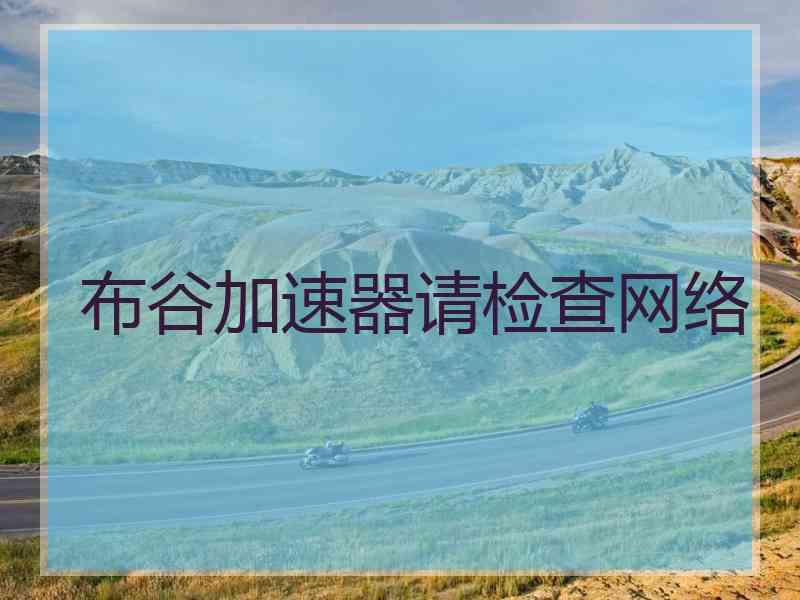 布谷加速器请检查网络