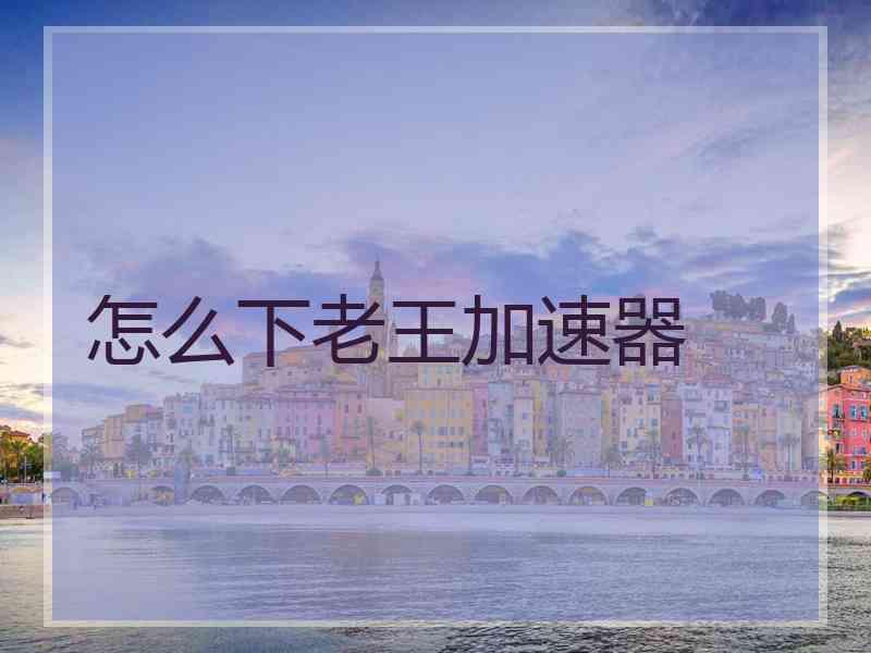 怎么下老王加速器