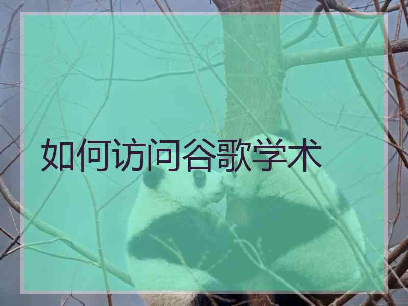 如何访问谷歌学术
