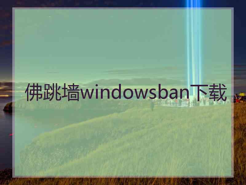 佛跳墙windowsban下载