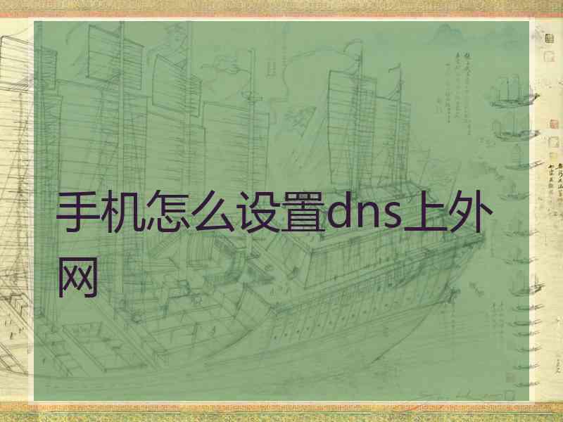手机怎么设置dns上外网