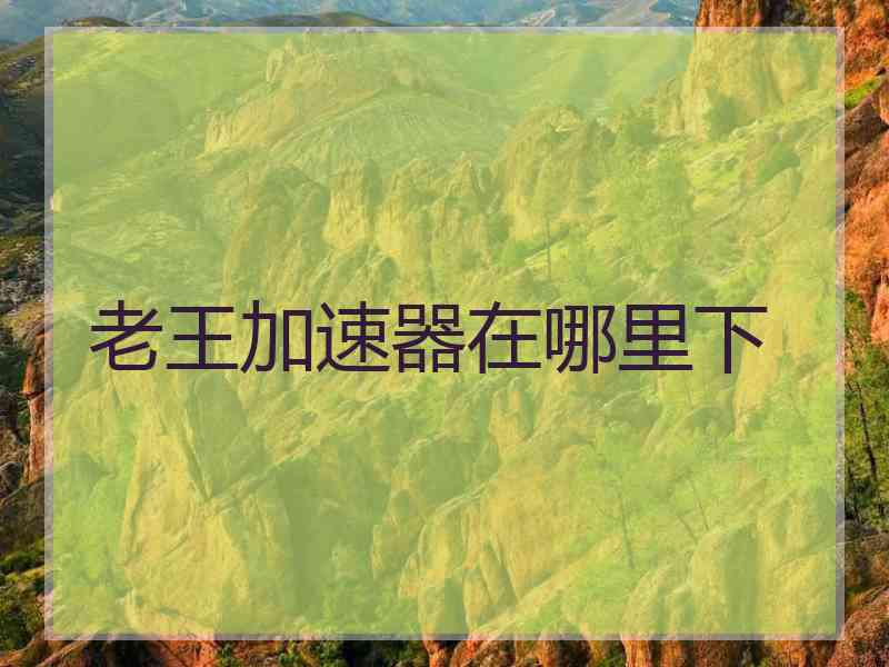 老王加速器在哪里下