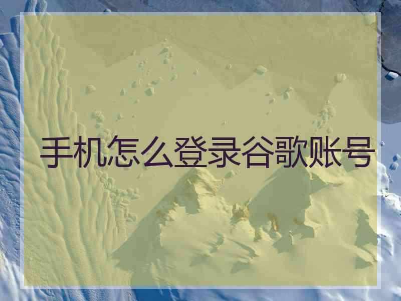 手机怎么登录谷歌账号