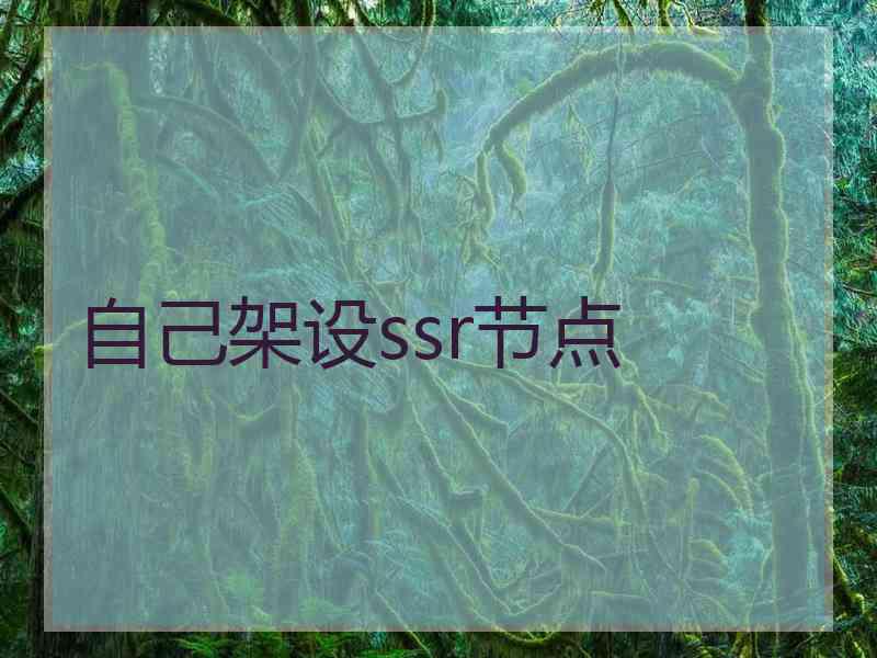 自己架设ssr节点