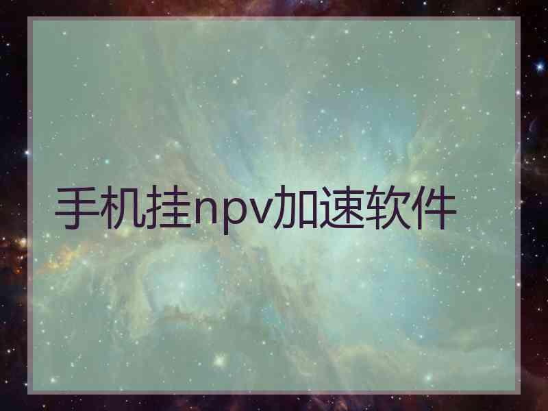 手机挂npv加速软件