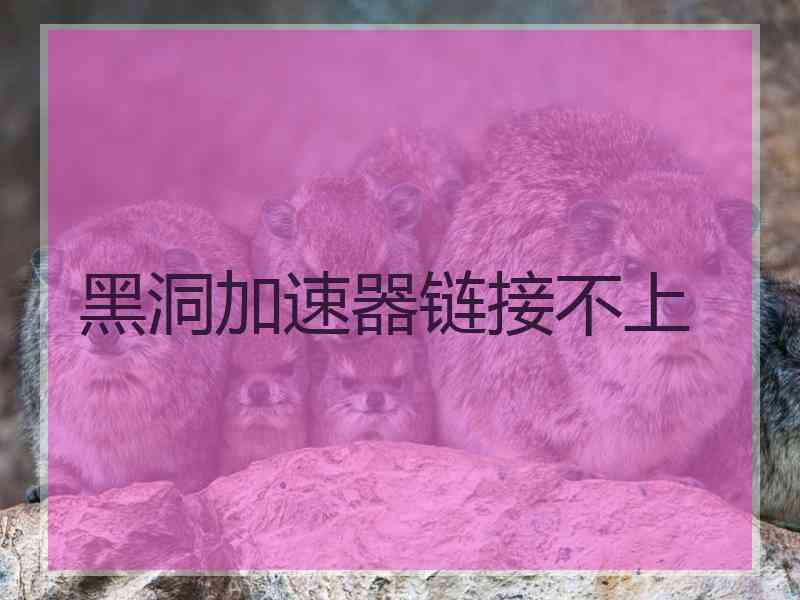 黑洞加速器链接不上