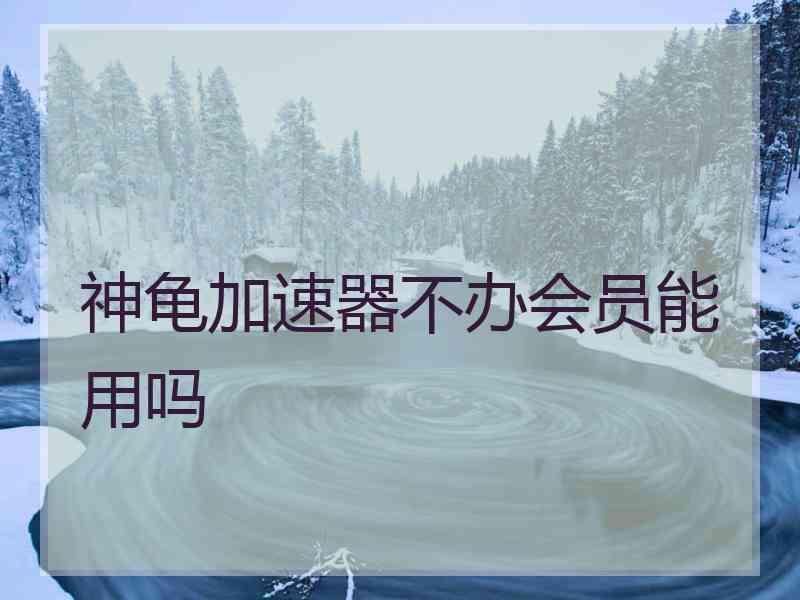 神龟加速器不办会员能用吗