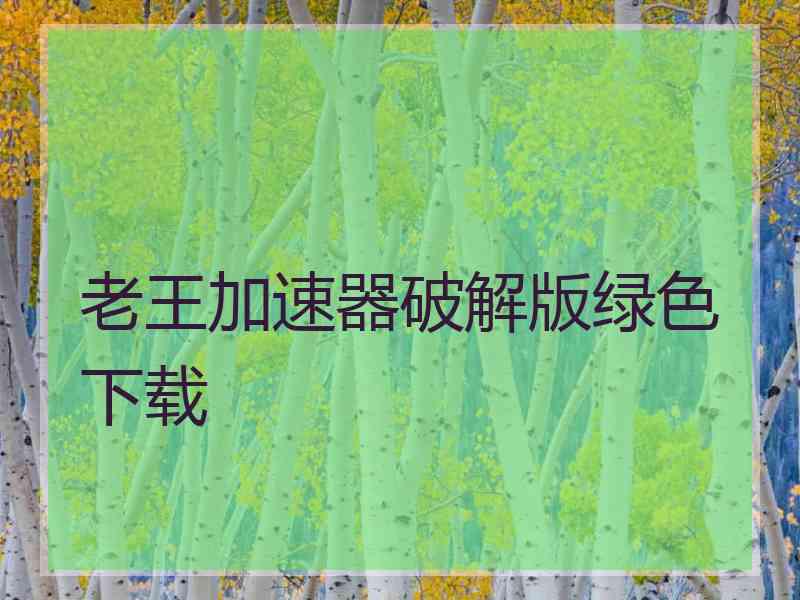 老王加速器破解版绿色下载