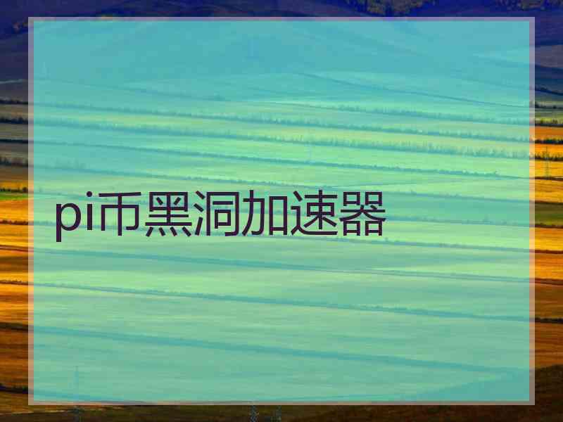 pi币黑洞加速器