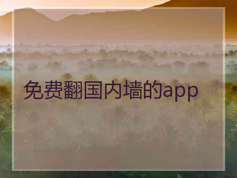 免费翻国内墙的app
