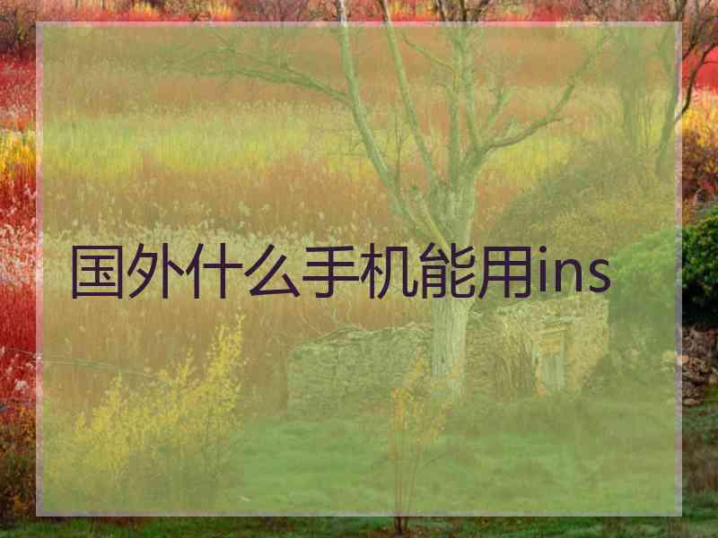 国外什么手机能用ins