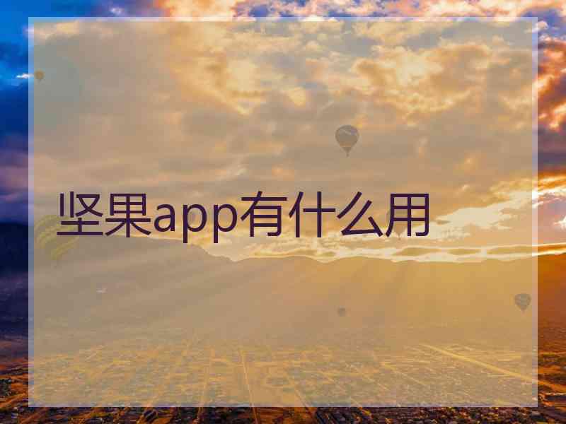 坚果app有什么用