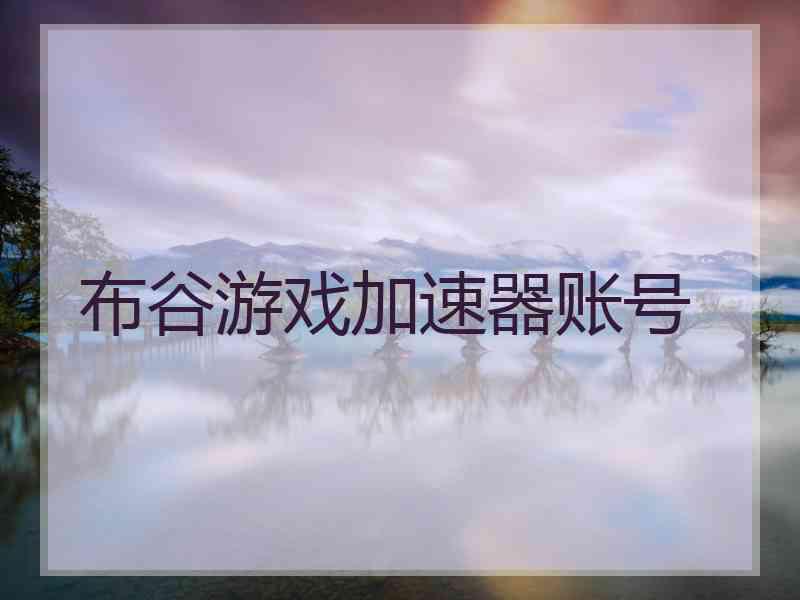 布谷游戏加速器账号