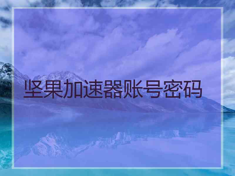 坚果加速器账号密码