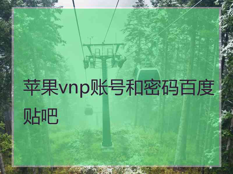 苹果vnp账号和密码百度贴吧